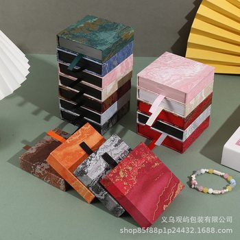 Gilded Pull-Out Bracelet Packaging Box Pe Suspension Box Ring Necklace Earrings Bracelet Jewelry Box Wearable Nail Jewelry Box