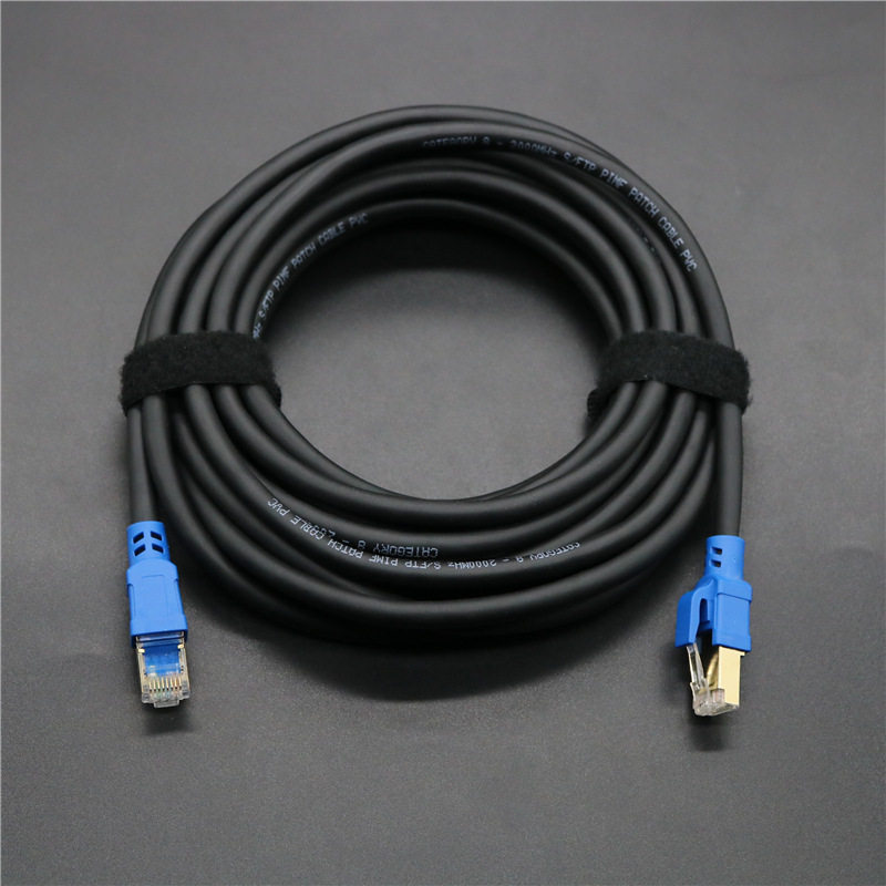 厂家定制CAT8纯铜屏蔽十万兆室外工程笔记本电脑8P8C八类网络跳线