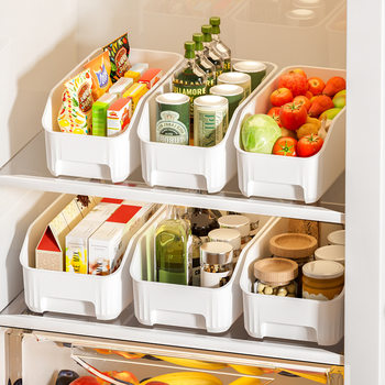 Kitchen Storage Box Refrigerator Storage Compartment Drawer Desktop Classification Organization Box Miscellaneous Materials Oblique Mouth Vegetable and Fruit Storage Basket