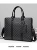 New Men's Handbag Business High-End Crossbody Fashion Plaid Large-Capacity Briefcase Men's Casual Shoulder Bag