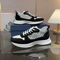 European Station Spring and Autumn Trendy Alphabet Home Low-top Casual Men's Shoes Old Flower Embroidered Thick Bottom Lace-up Fashion Sneakers