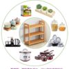 Factory Direct Sales of Simple Kitchen Supplies, Small Bookshelf, Multi-Layer Pot Rack, Kitchen Storage Rack, Bamboo Solid Wood Storage