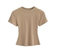 ❥❥****Apricot Ribbed Fabric Short Sleeve****❥❥
