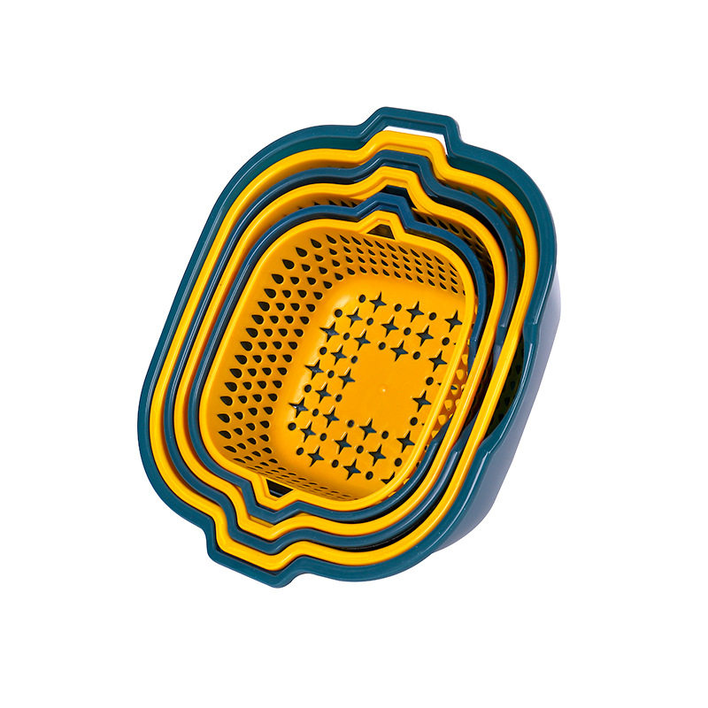 [Two-Piece Set of Thickeneded Drain Basket] Double-Layer Sink, Multi-Functional Kitchen Drain Basket, Household Fruit Basket