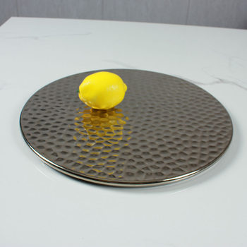 Hammer pattern hammer point hammer printing ceramic plate plating plate silver 13 inch model room model room table decoration plate