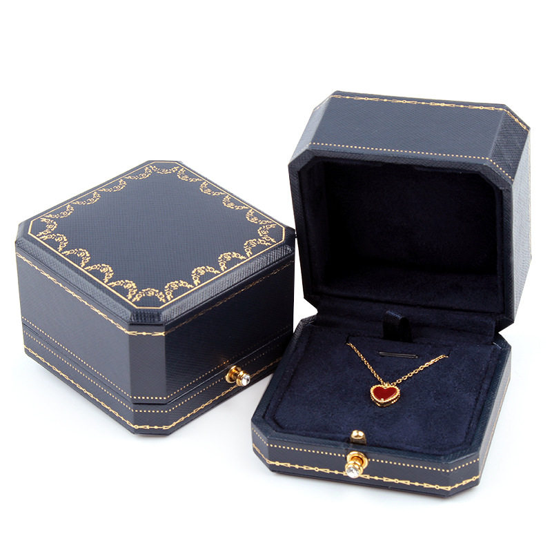 High-grade jewelry box octagonal ring necklace bracelet box European-style gold-edged jewelry box jewelry packaging box factory wholesale