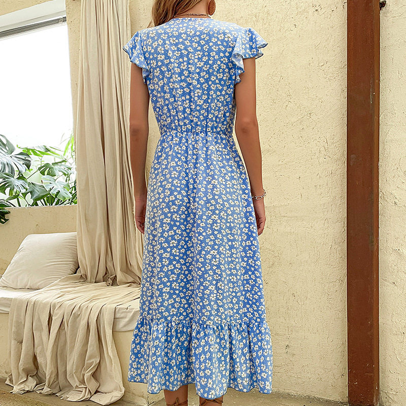 Fashionable Irregular Print Midi Dress for Women Stylish Design Comfortable Fit Versatile for Casual or Party Wear