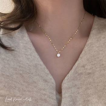 Single diamond necklace female ins clavicle chain light luxury niche design gentle texture simple girlfriends