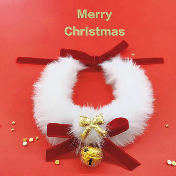 Pet Collar Cat Dog Red Wedding Christmas Scarf Bow Bell New Year Neck Handmade Decorations