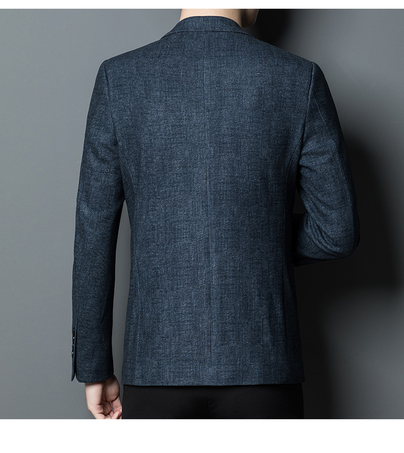 Áo vest nam dáng ôm phong cách Hàn Quốc, blazer nam lịch lãm mặc hàng ngày — Xanh denim
