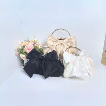 French Fairy Pleated All-match Bow Clip Banquet Silk Dumplings Clouds Messenger Bag Banquet Banquet Banquet Banquet