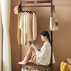 Solid Wood Floor-Standing Coat Rack, Removable Underwear Box, Shoe Box Storage Rack, Entrance Hall, Bedroom Vertical Clothes Rack