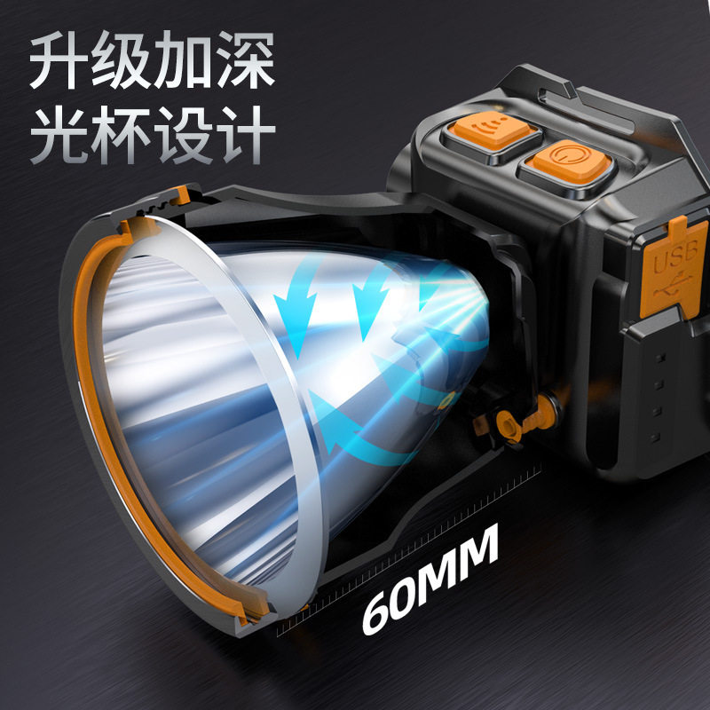 Outdoor long endurance strong light high power super bright catch sea night fishing lamp head-mounted headlight lithium induction flashlight