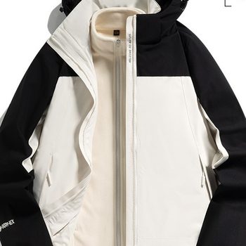 New Windproof Water-repellent Warm Detachable Ao-grain Fleece Liner Three-in-One Jacket Mountaineering Jacket for Men and Women