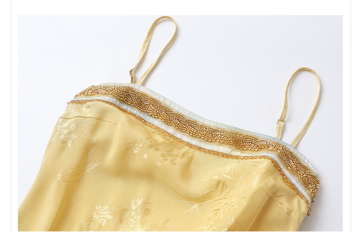 Set áo khoác cardigan thêu hoa kèm đầm hai dây dáng dài nữ — Váy hai dây