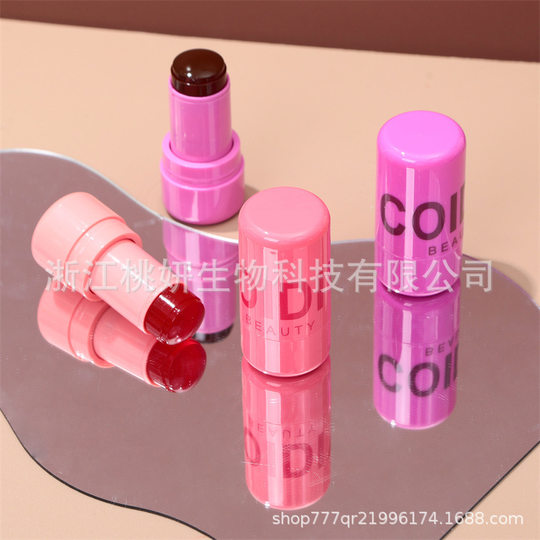 工厂直供 果冻腮红 腮红唇彩两用  裸装 水润轻薄自然