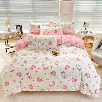 [Enjoy]American Cotton Skin-Friendly Soft Cartoon Print Three-Piece Set Four-Piece Set