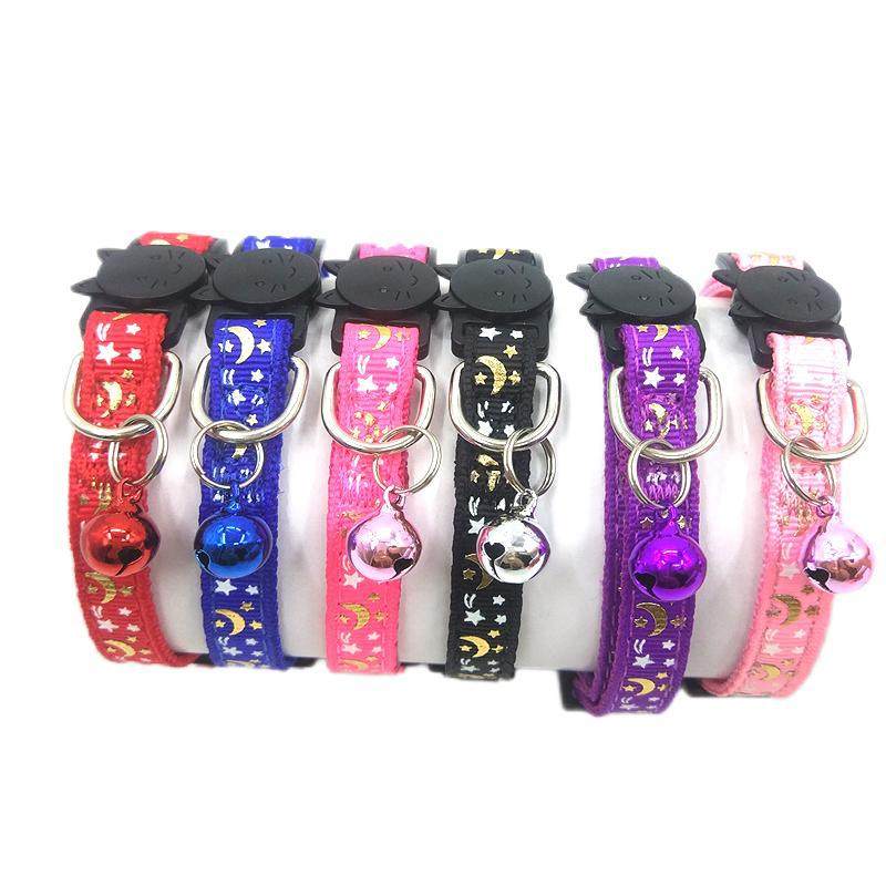 Cross-border New Collar Pet Luminous Print Collar Star Moon Luminous Cat Collar