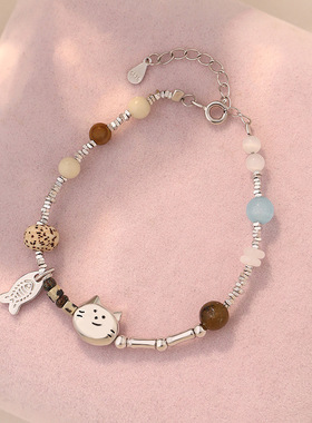 小鱼碎银手链928纯银可爱女