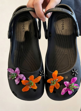 AI LIFE 芭蕾洞洞鞋配饰鞋花玛丽珍鞋子卡扣鞋扣适配Cross/Crocs