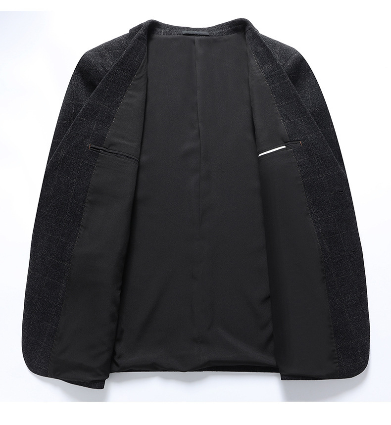 Áo blazer nam dáng ôm họa tiết kẻ caro phong cách Hàn Quốc — Kẻ Xanh, Caro đen xám