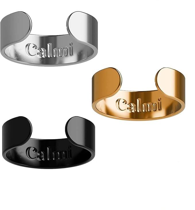 跨境爆款不锈钢磁石戒指刻字calmi戒指磁疗戒指减压冥想饰品配饰
