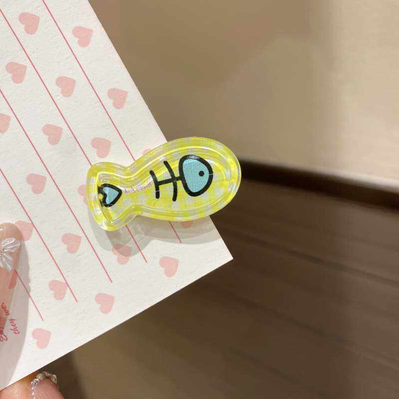 夏季新款冰透多巴胺小鱼发夹甜美高颜值少女风鸭嘴夹发卡发饰批发