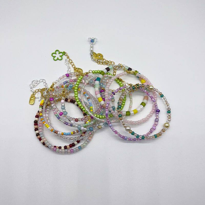 Girl's Heart Rice Bead Bracelet High Color Value Ins Style Macaron Cream Style Punk Style Explosions Online Celebrating Gift Clearance