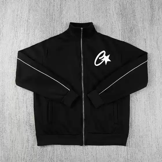 Overseas American Streetwear Devil's Island Sporty Casual Stand Collar Printed Zip-Up Jacket and Loose-Fit Pants for Men and Women