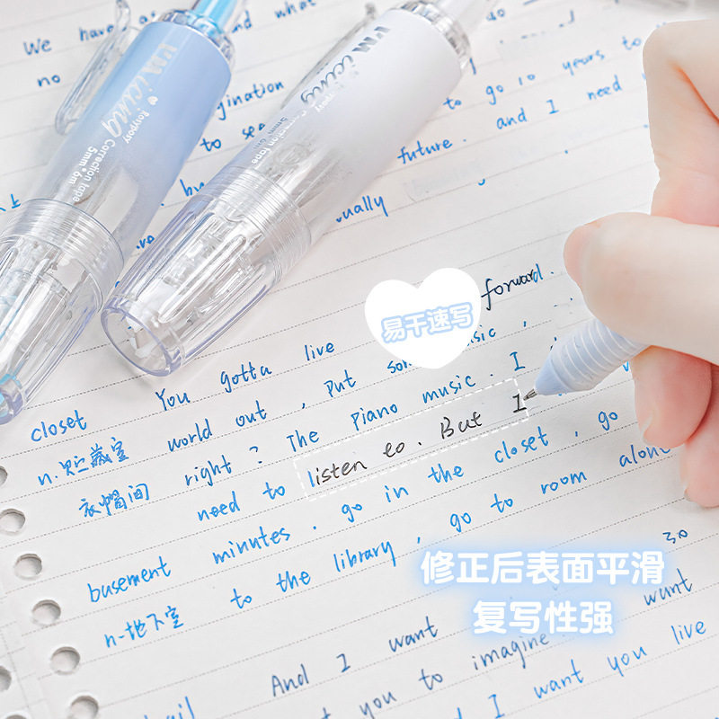 RosyPosy soft ice-permeable push correction tape core-changeable wrong word correction tape rotatable head correction tape