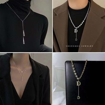 Autumn and winter sweater chain titanium steel non-fading long high-grade versatile ins style light luxury niche double-layer necklace pendant