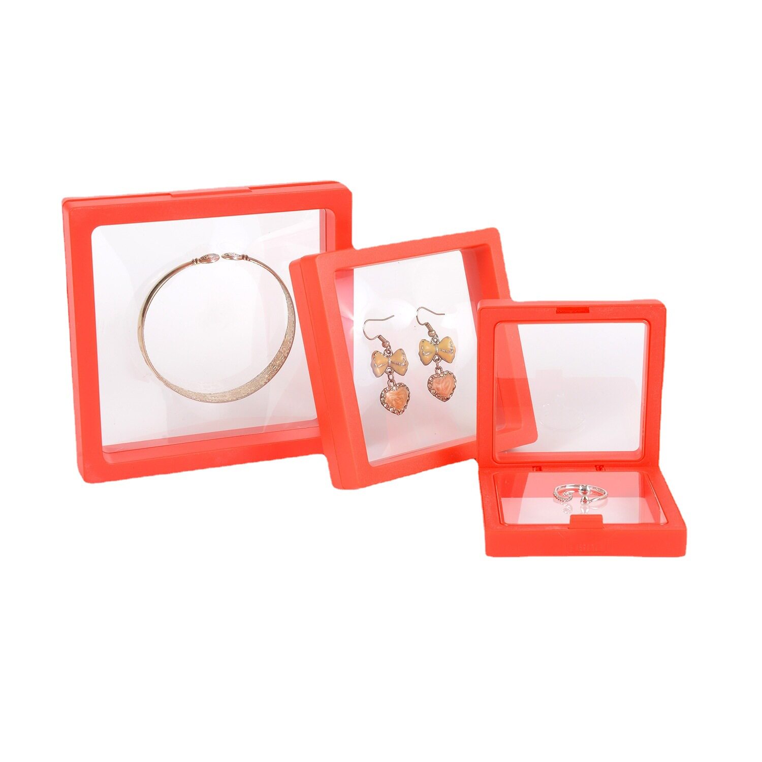 Colorful Transparent Pe Suspended Film Box in Stock Jewelry Badge Jewelry Display Packaging Box