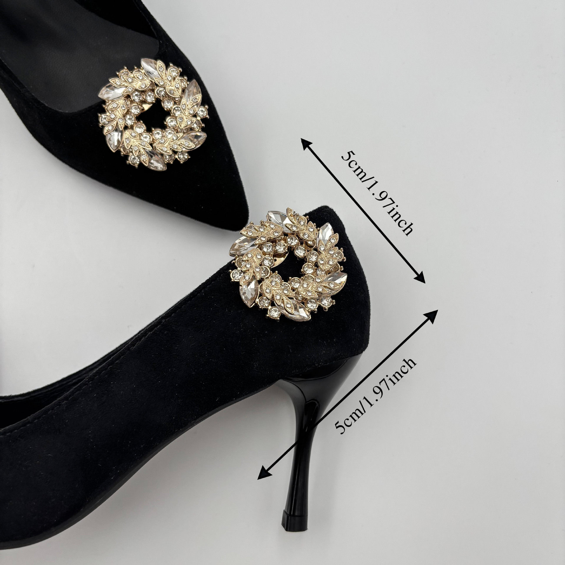 1Pcs Flower Shape Rhinestone Rhinestone Crystal Shoe Clip Jewelry Clothing Buckle Shoe Decoration Accessories Bridal Wedding Shoe Buckle
