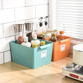 Arc-edge portable storage basket plastic PP stackable warehouse finishing dustproof storage frame shelf parts storage basket