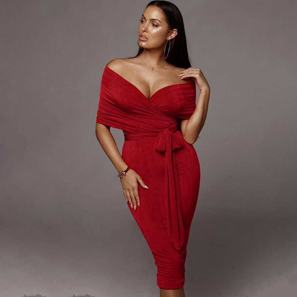 Womens Dress Set Sexy Tie Front Top High Waisted Pleated Skirt Fashionable Outfit for Parties or Casual Wear