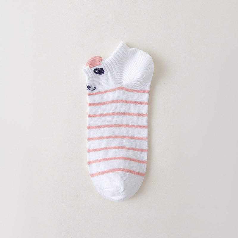 袜子女卡通短袜可爱动物运动女袜春季潮流船袜不掉跟隐形女士棉袜