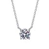 Super Shiny D Color Moissanite Single Diamond Platinum-Plated Necklace Pure Silver Pendant Light Luxury Collarbone Chain Niche Non-Fading Cross-Border