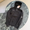Black vertical zipper softshell jacket