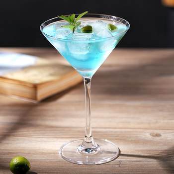 Crystal Glass Champagne Glass Butterfly-Shaped Bar Restaurant Triangular Cocktail Glass Martini Glass Wholesale Custom Printed Logo