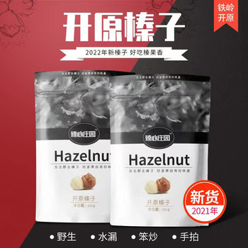 Bagged Northeast Specialty Open Hazelnuts Zhenxin Manor Tieling Kaiyuan Cooked Hazelnuts 500G/Bag (Medium Grain)