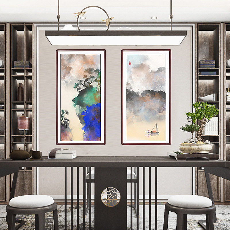 Solid wood picture frame paulownia wood rounded Chinese painting frame frame bar direct mounting Chinese painting frame frame bar mounting Chinese painting frame