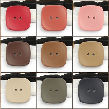 Spot Color Two-eye Resin Button Knitted Sweater Decorative Button Coat Suit Front Buckle Cuff Square Buckle