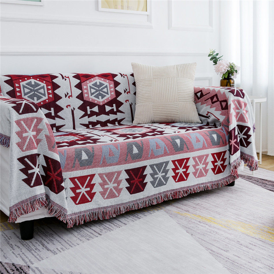 Scandinavian All Year Round Suitable for Stularg Line Blanket Sofa Towel Double-Sided Sofa Cushion Outdoor Camping Style Blanket Coffee Table Tablecloth