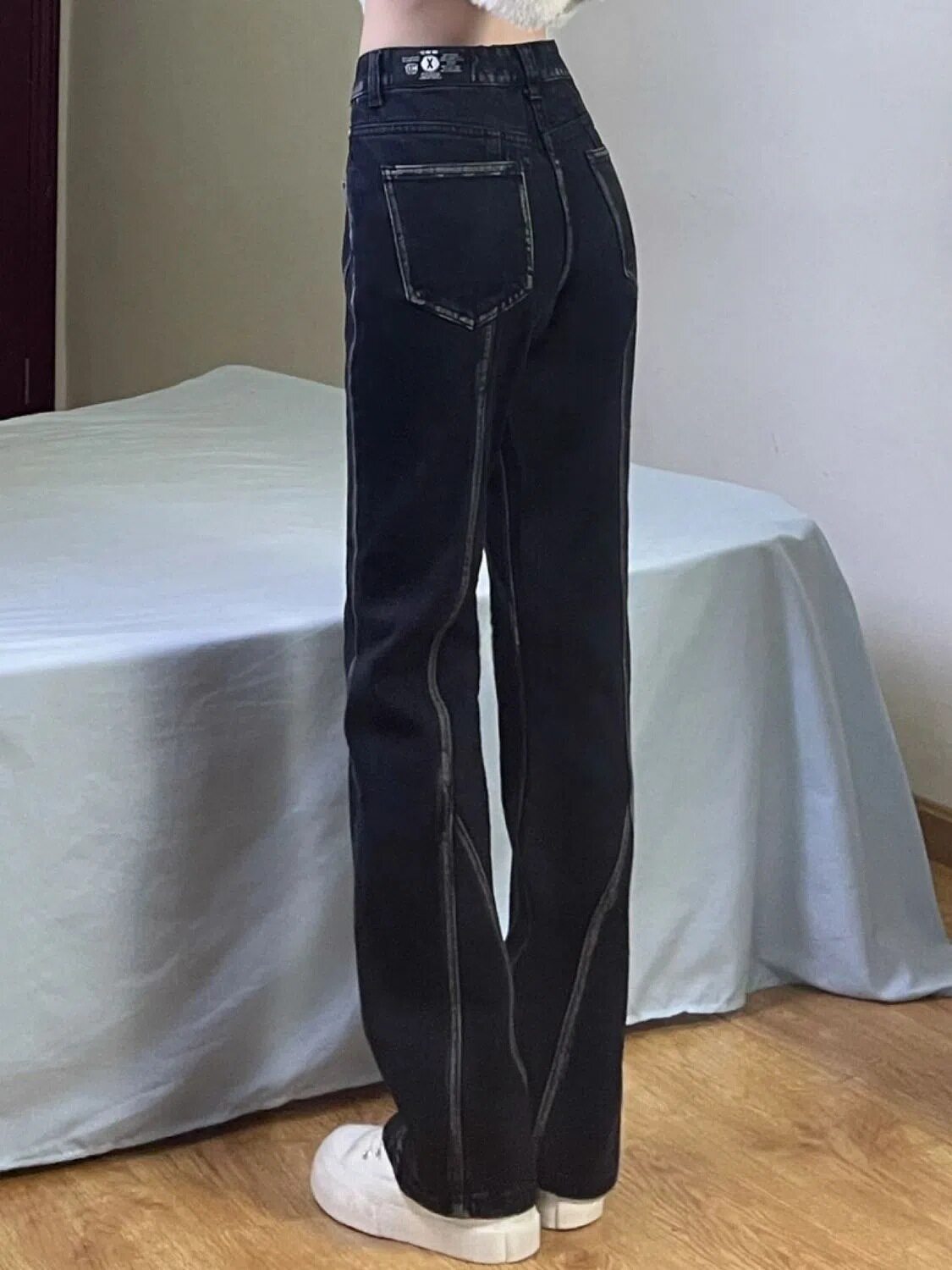 Womens American Style Straight Leg Jeans Spring Collection Korean Design Casual Versatile High Street Wholesale