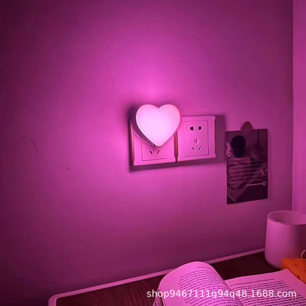 Switch nightlight mood net red light LED atmosphere couple bedside lamp energy-saving bedroom romantic sleep