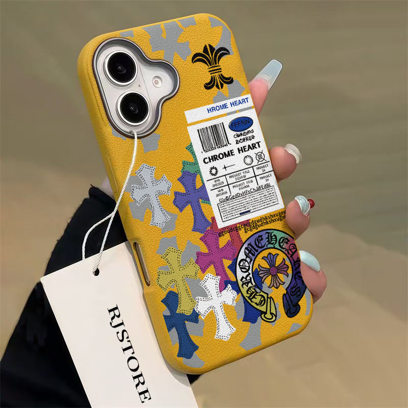 English Cross for iPhone15/16 Phone Case Apple 13/14promax Leather 12 Drop-resistant Soft Case