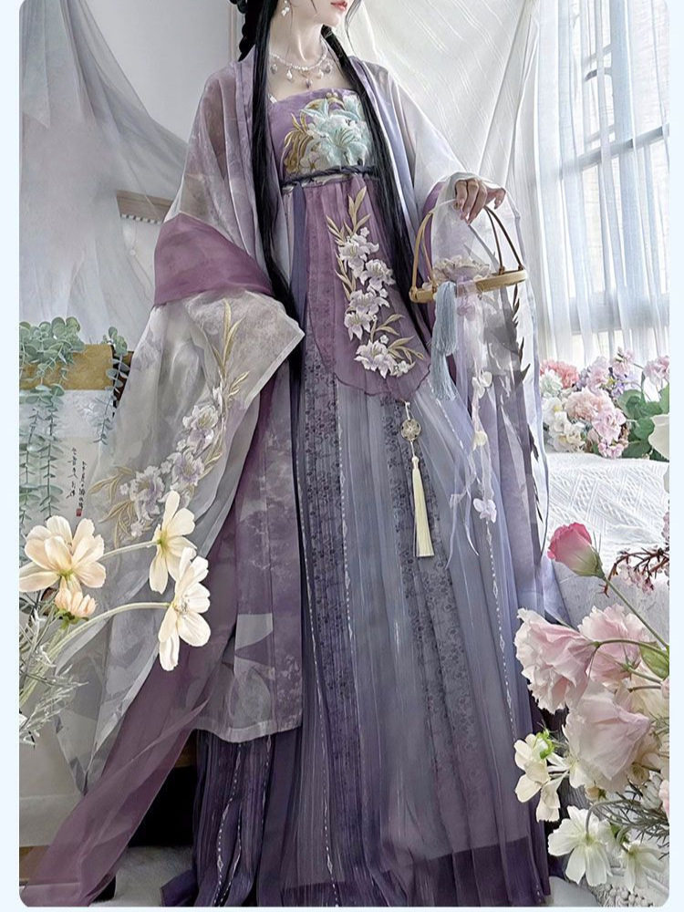 Autumn New Embroidered Tang Made Chebula Dress Hanfu Women's Big Sleeve Shirt Chest Daily Embroidered Ancient Costery Super Fairy Hanfu