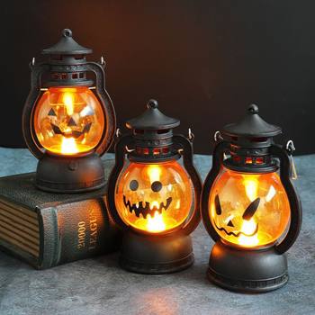 Halloween Pumpkin Lantern Kidsren's Satchel Lantern Decoration Props Luminous Small Lantern Bar Secret Room Ghost Festival Decoration Props