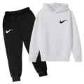 White + black pants