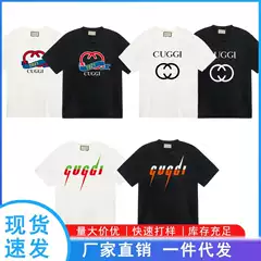 Foreign Trade Wholesale Correct Version g Family Short-Sleeved T-Shirt Classic Lightning Big G1921 Printed High Luxury T-Shirt for Men and Women